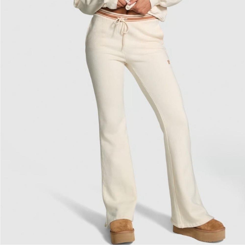PINK Victoria’s Secret Ivy Fleece Split-Hem Flare Sweatpants